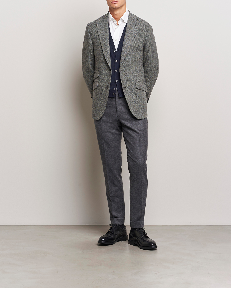 Mies | Pikkutakit | Walker Slater | Edward Lambswool Herringbone Blazer Dark Grey
