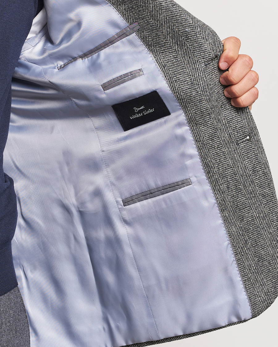Mies | Pikkutakit | Walker Slater | Edward Lambswool Herringbone Blazer Dark Grey