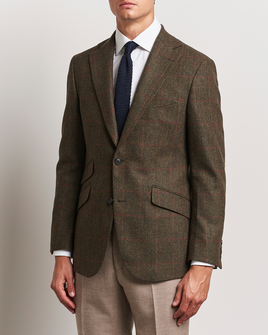 Mies | Pikkutakit | Walker Slater | Edward Lambswool Windowpane Blazer Green