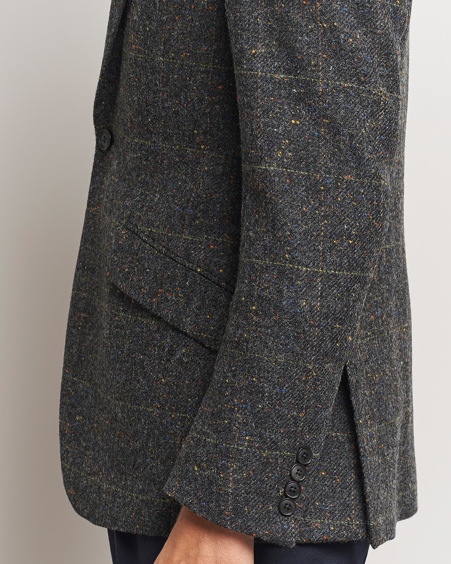 Mies | Pikkutakit | Walker Slater | Edward Wool Donegal Windowpane Blazer Dark Grey