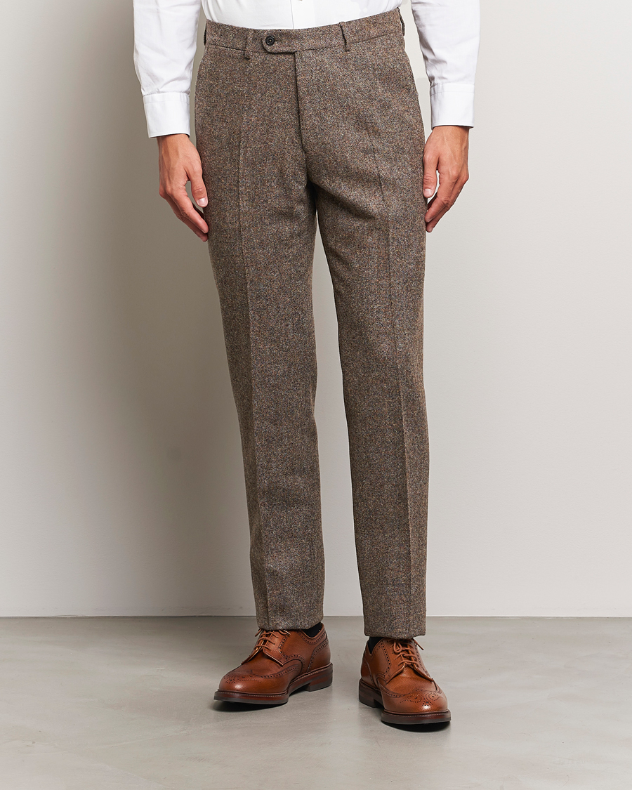 Mies | Housut | Walker Slater | Edward Wool Donegal Trousers Brown