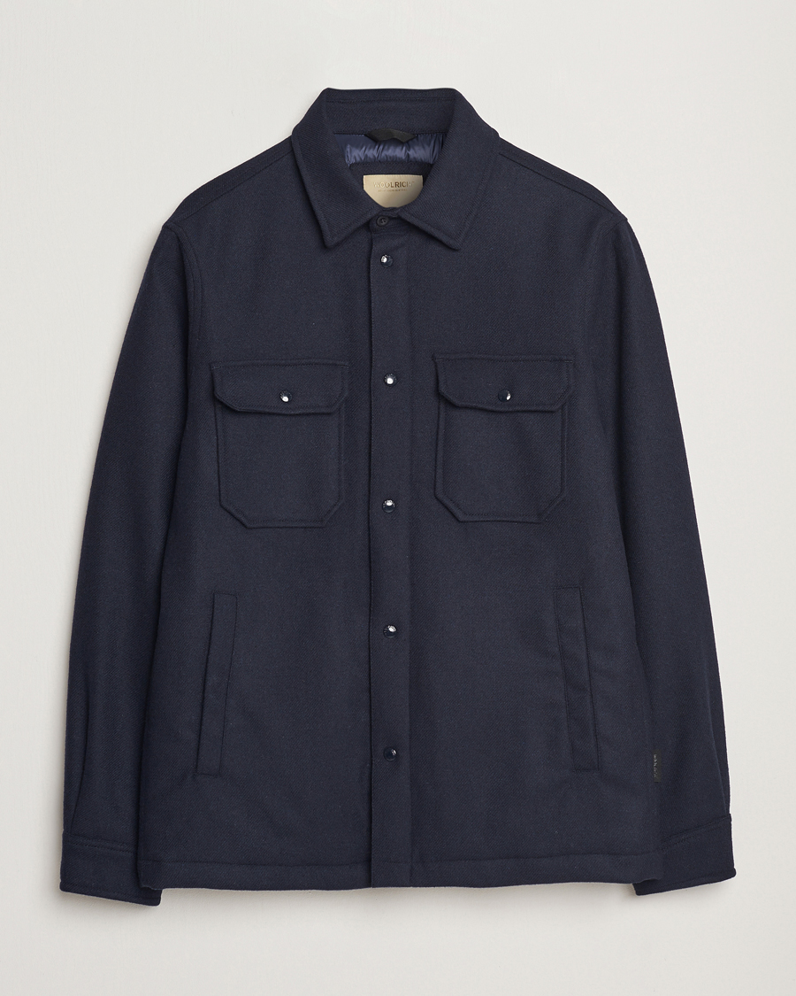 Mies | Takit | Woolrich | Alaskan Melton Wool Overshirt Melton Blue