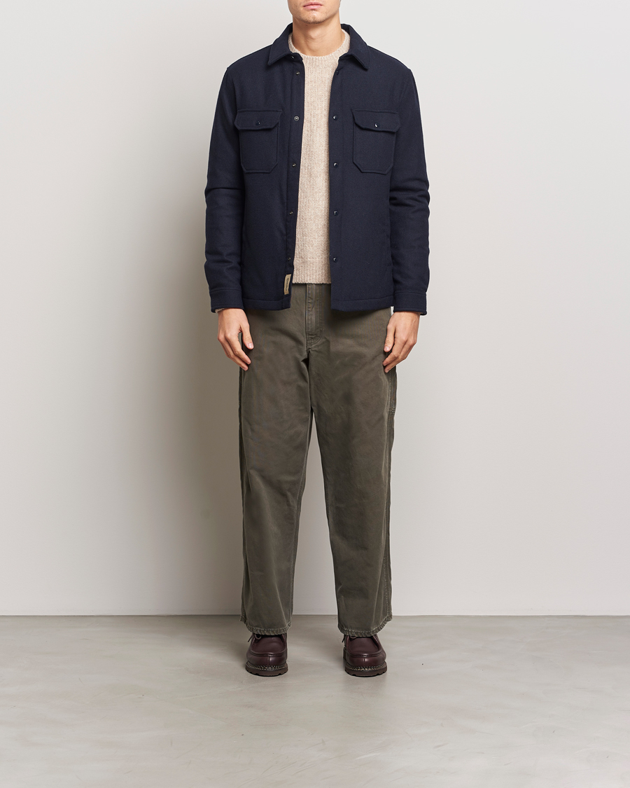Mies | Takit | Woolrich | Alaskan Melton Wool Overshirt Melton Blue