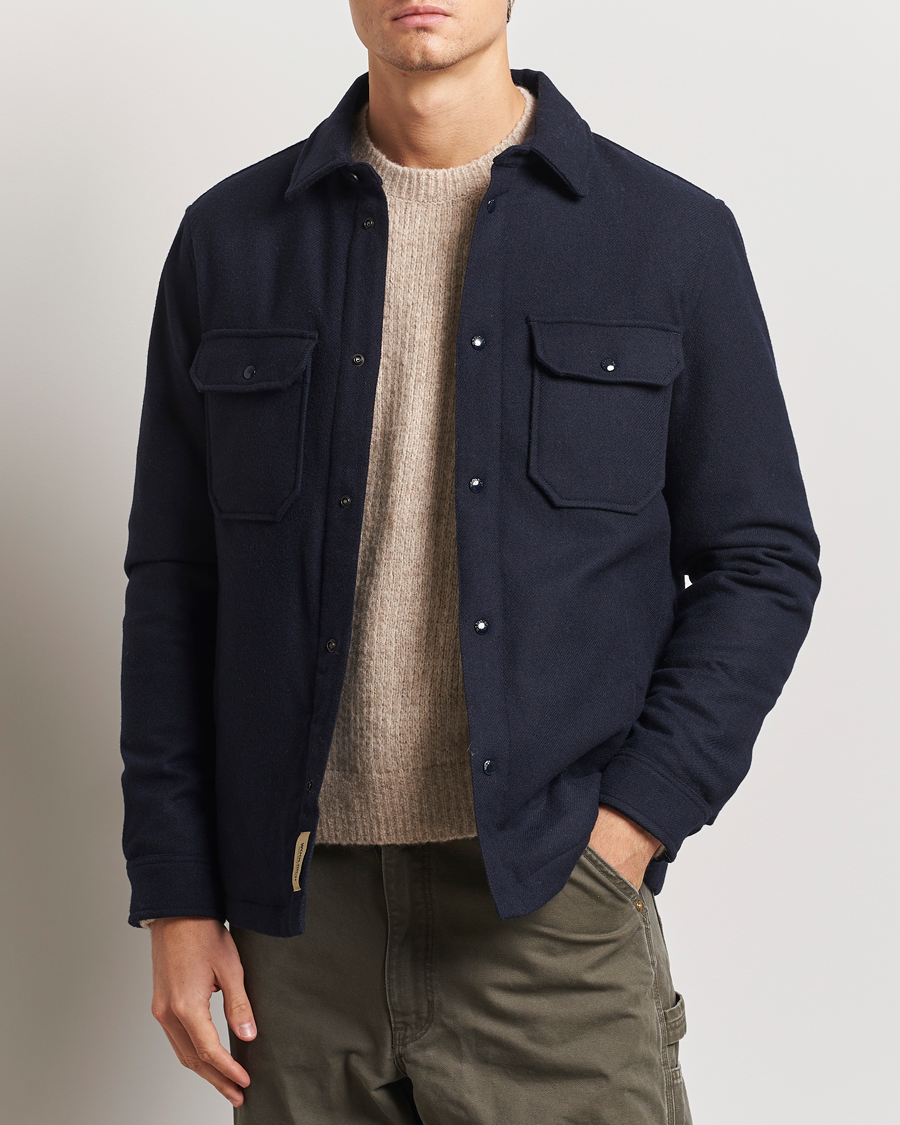 Mies | Takit | Woolrich | Alaskan Melton Wool Overshirt Melton Blue
