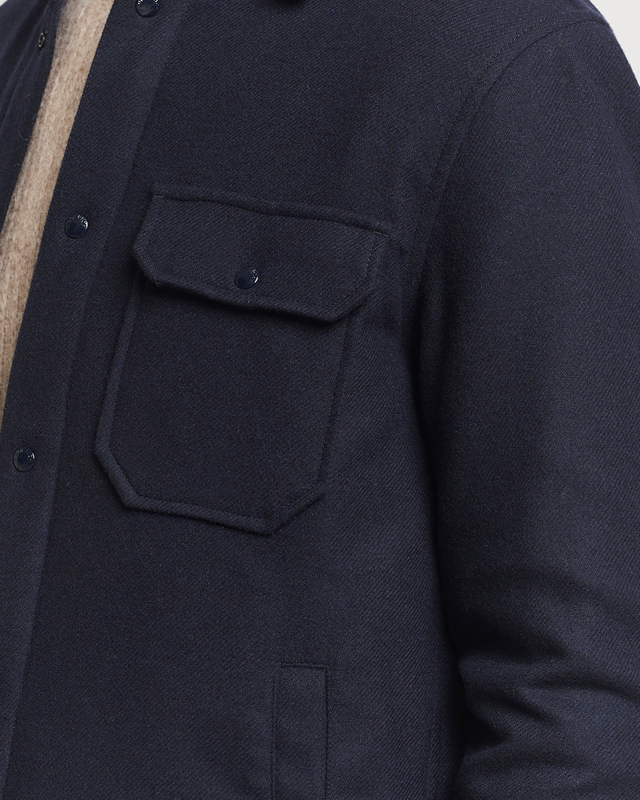 Mies | Takit | Woolrich | Alaskan Melton Wool Overshirt Melton Blue