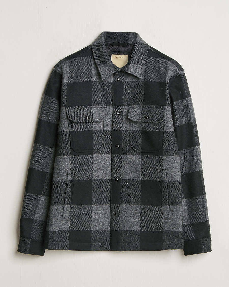 Mies | Takit | Woolrich | Alaskan Melton Wool Overshirt Charcoal Buffalo