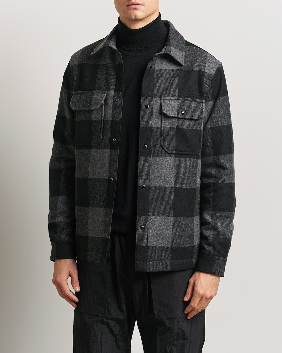 Mies | Takit | Woolrich | Alaskan Melton Wool Overshirt Charcoal Buffalo