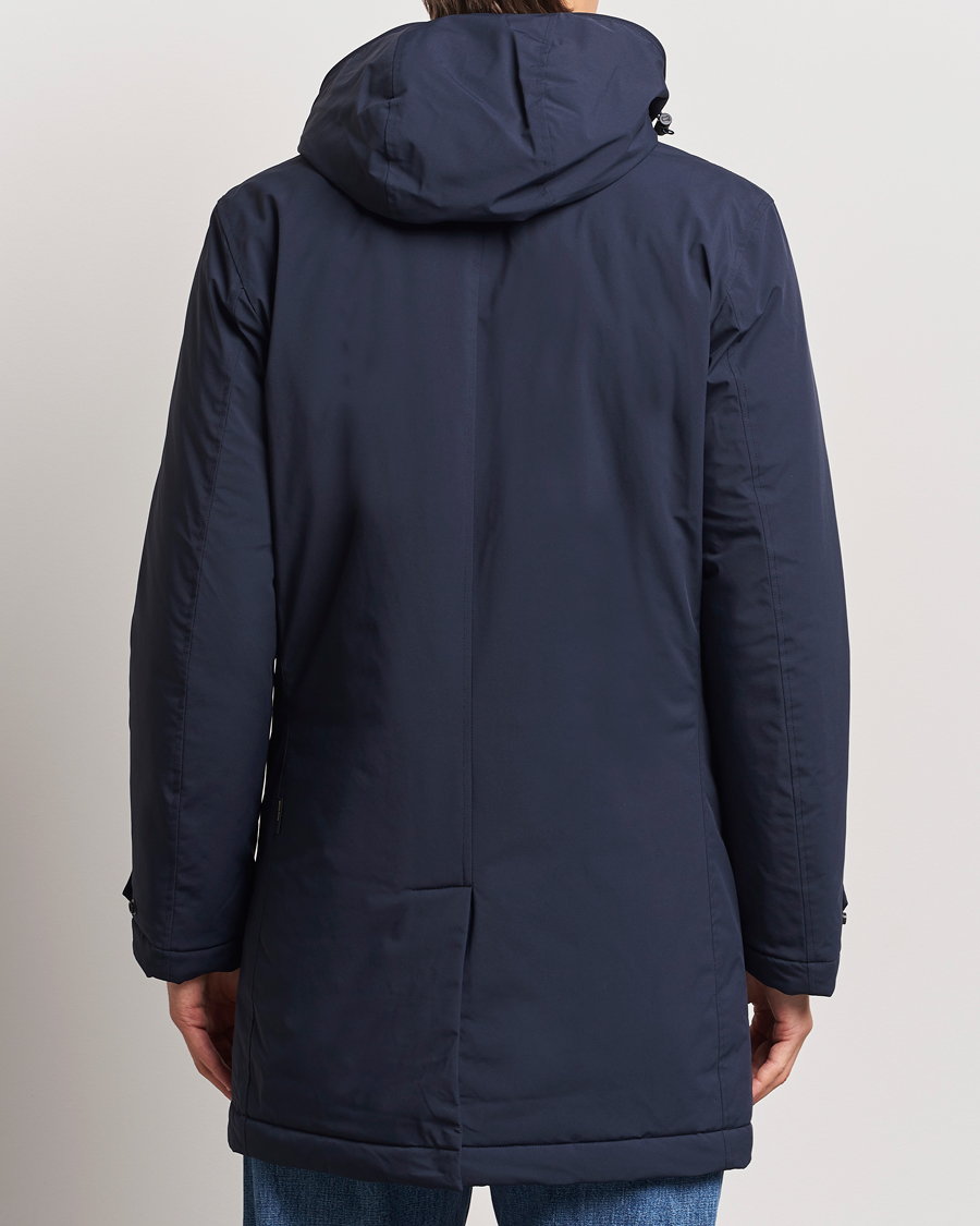 Mies | Takit | Woolrich | Stretch 2 in 1 Padded Waterproof Carcoat Melton Blue