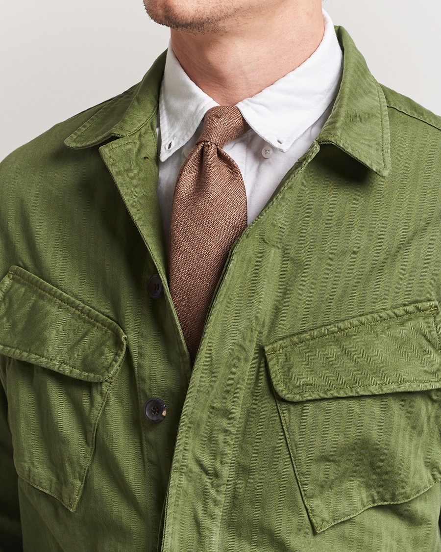 Mies | Solmiot | Drake's | Drake'sSilk Tussah Handrolled TieCoffee