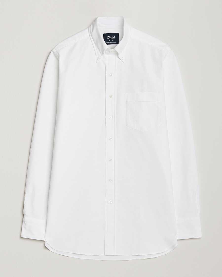Mies | Kauluspaidat | Drake's | Button Down Oxford Shirt White