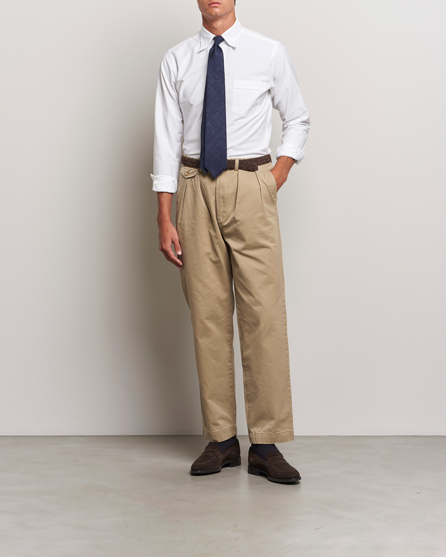 Mies | Kauluspaidat | Drake's | Button Down Oxford Shirt White