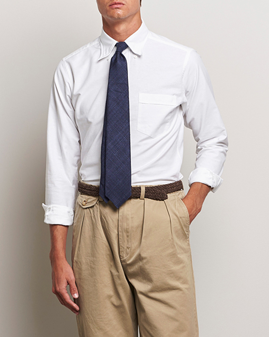 Mies | Kauluspaidat | Drake's | Button Down Oxford Shirt White