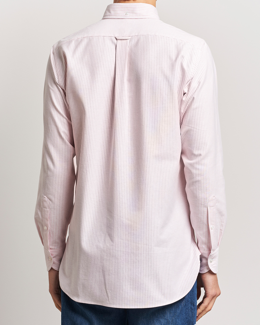 Mies | Kauluspaidat | Drake's | Striped Button Down Oxford Shirt Pink