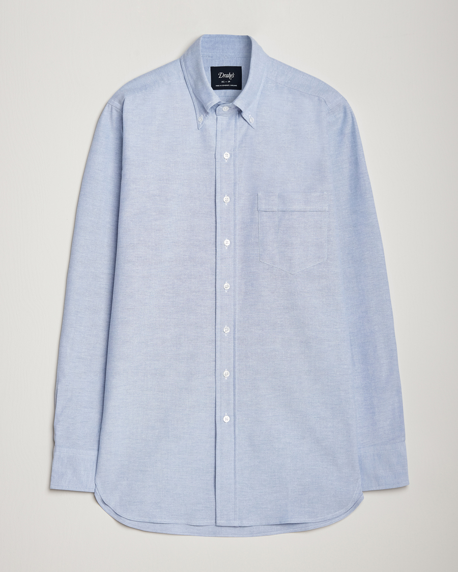 Mies | Kauluspaidat | Drake's | Button Down Oxford Shirt Blue