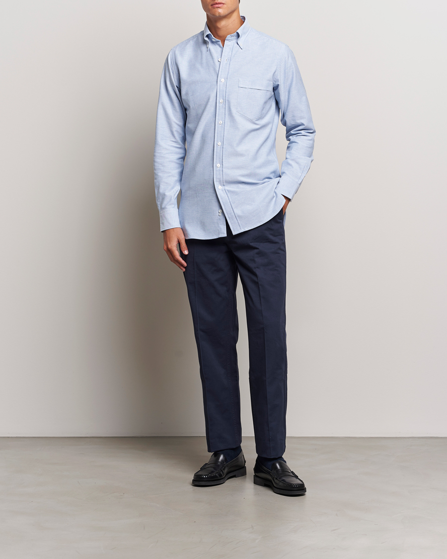Mies | Kauluspaidat | Drake's | Button Down Oxford Shirt Blue