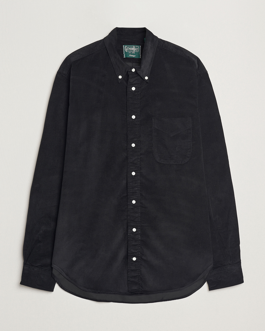 Mies | Kauluspaidat | Gitman Vintage | Button Down Corduroy Shirt Black
