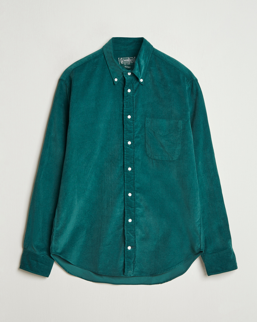 Mies | Kauluspaidat | Gitman Vintage | Button Down Corduroy Shirt Emerald