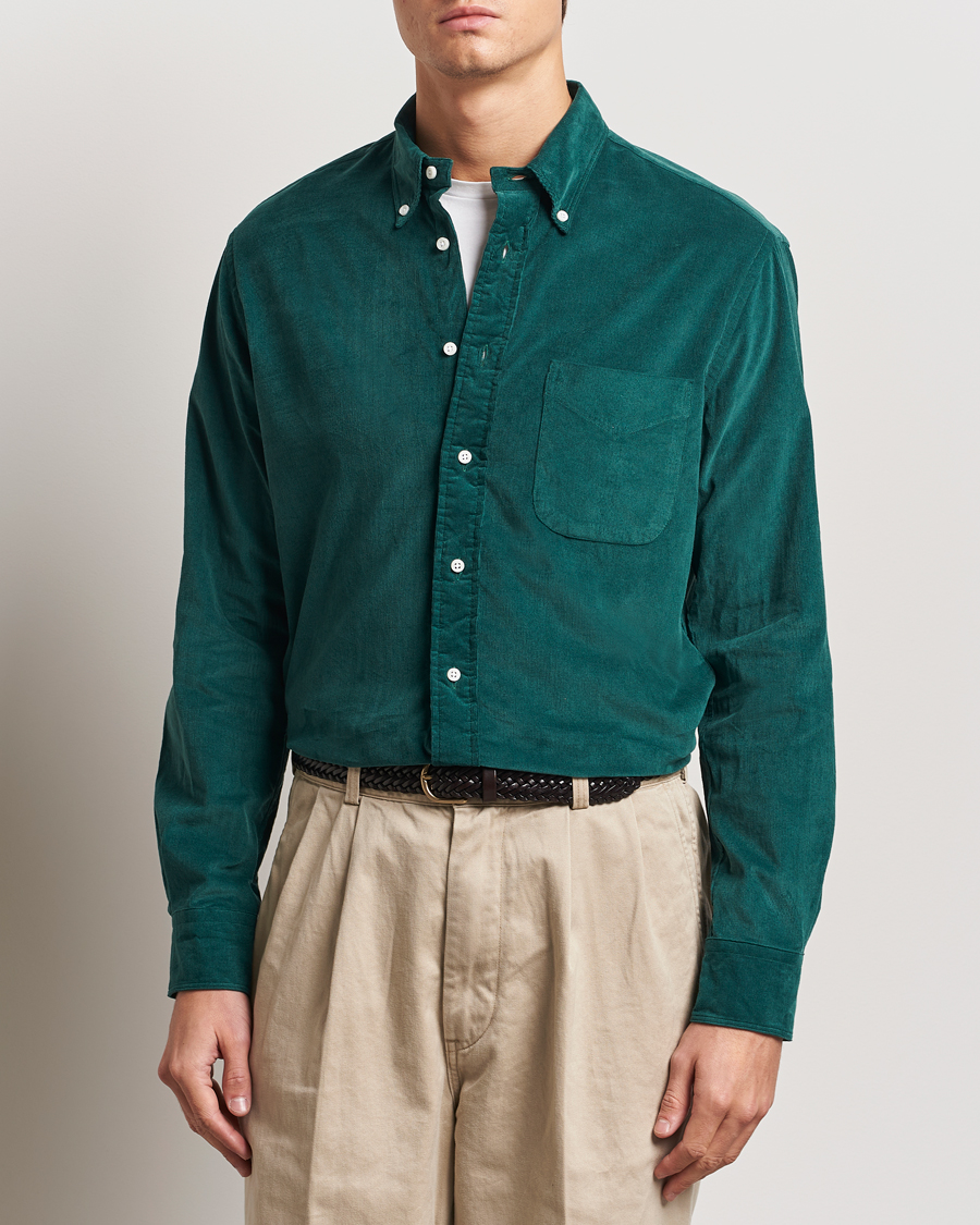 Mies | Kauluspaidat | Gitman Vintage | Button Down Corduroy Shirt Emerald
