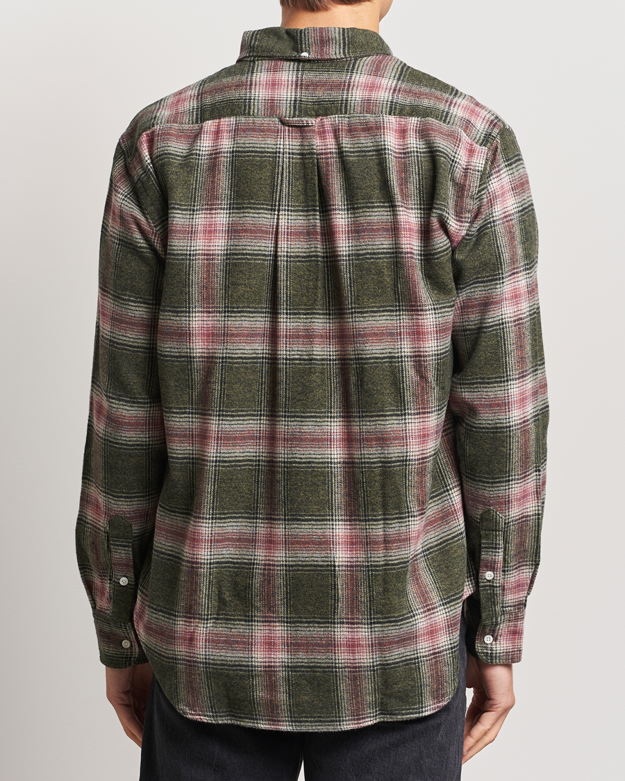 Mies | Kauluspaidat | Gitman Vintage | Button Down Brushed Flannel Shirt Olive Check