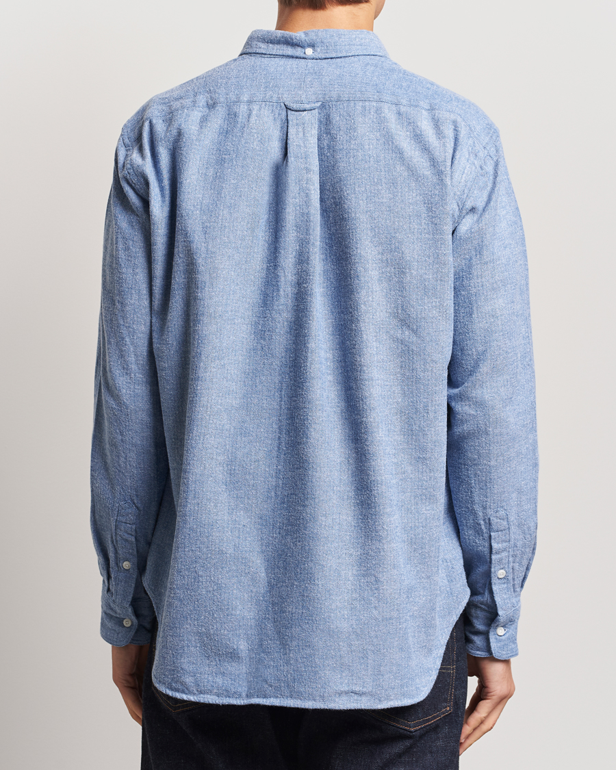 Mies | Kauluspaidat | Gitman Vintage | Button Down Shetland Flannel Shirt Light Blue