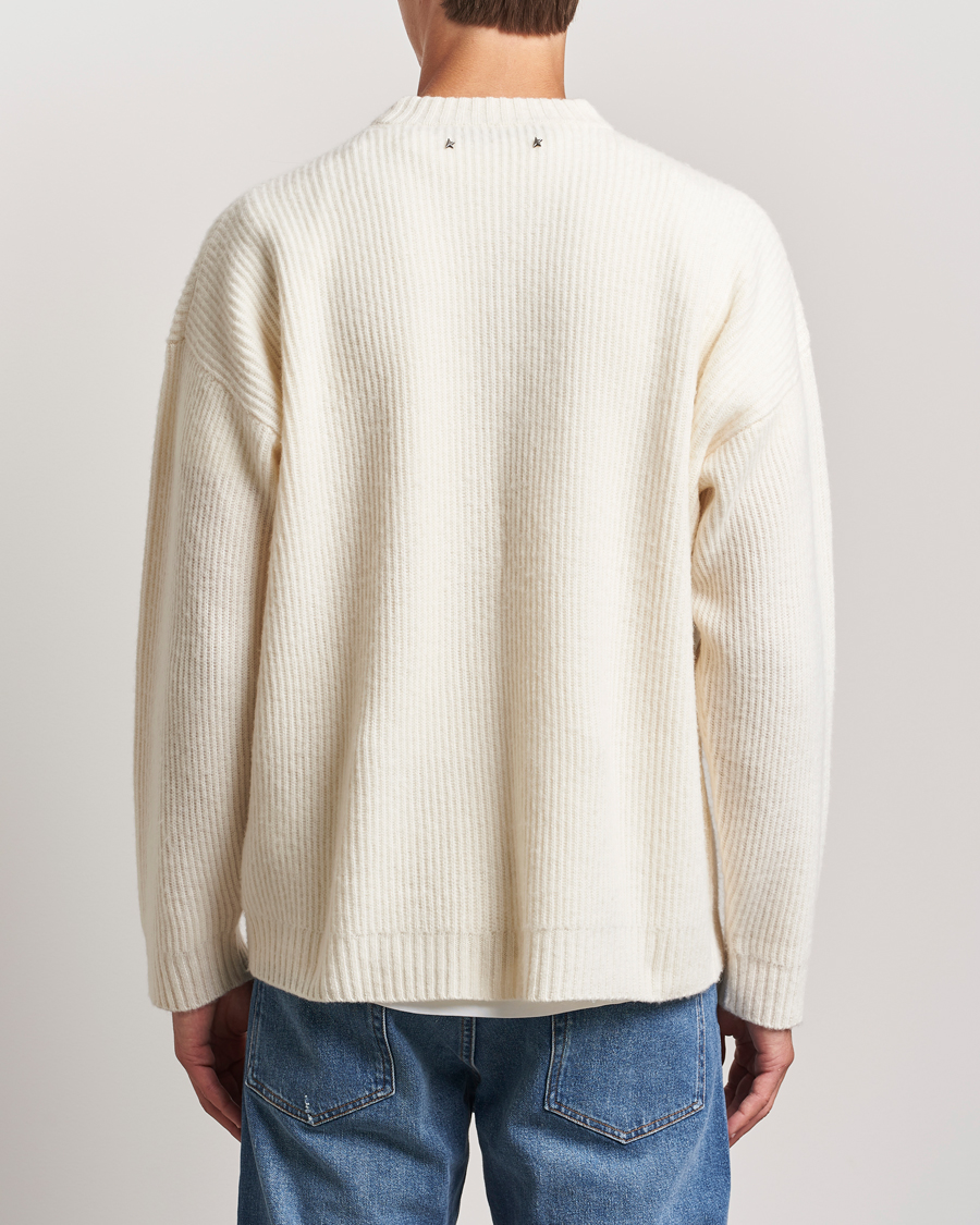 Mies | Puserot | Golden Goose | Brushed Rib Wool Sweater Heritage White
