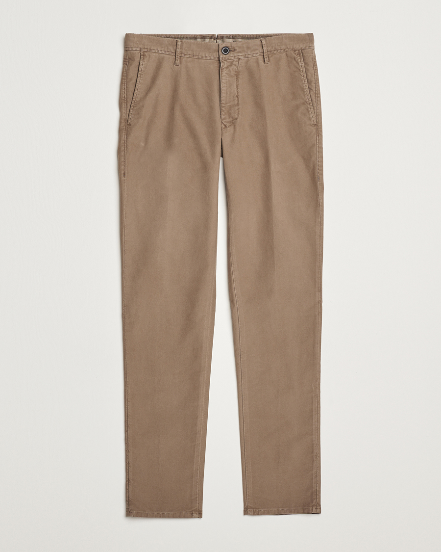Mies | Housut | Incotex | Slim Fit Garment Dyed Slacks Brown