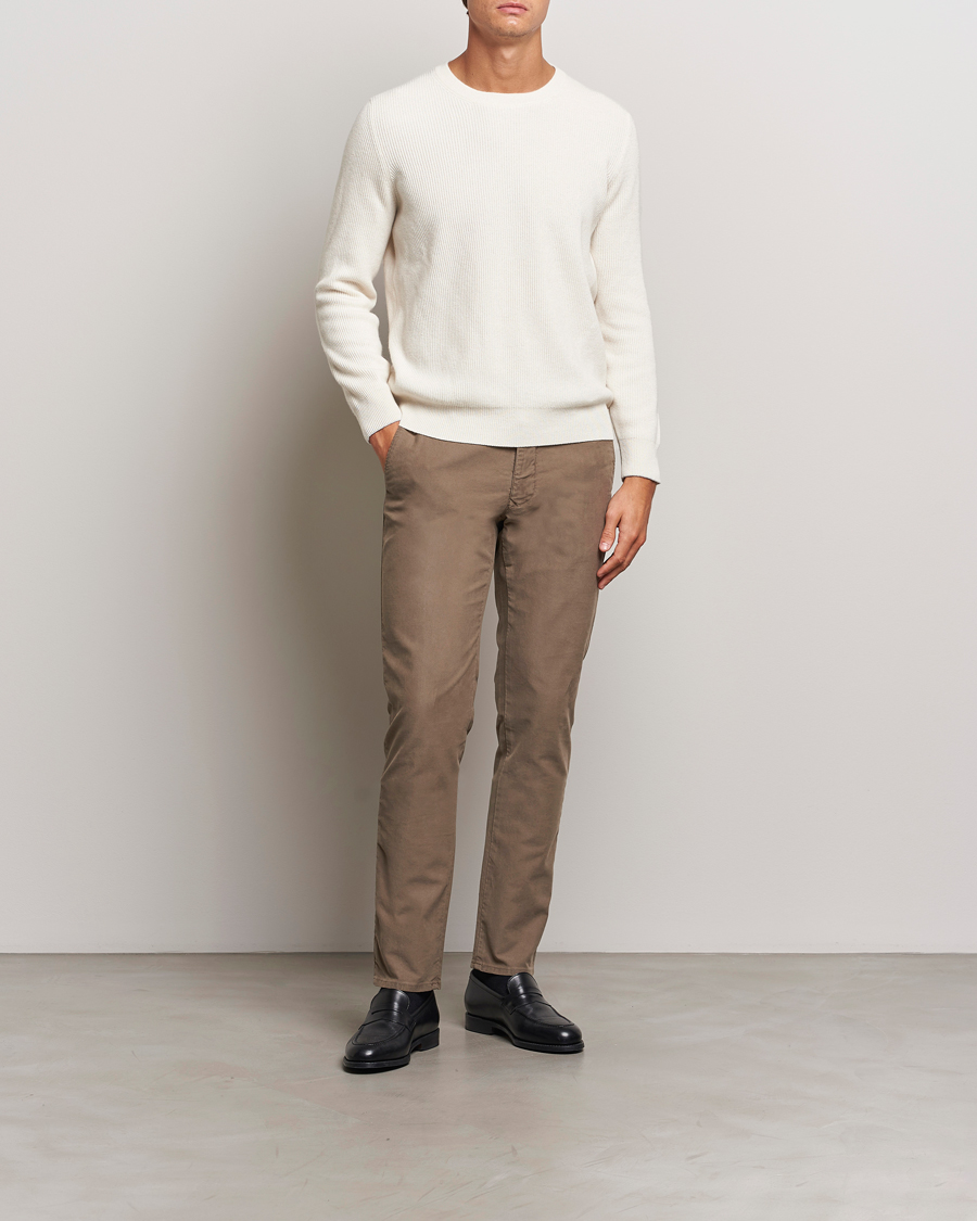 Mies | Housut | Incotex | Slim Fit Garment Dyed Slacks Brown