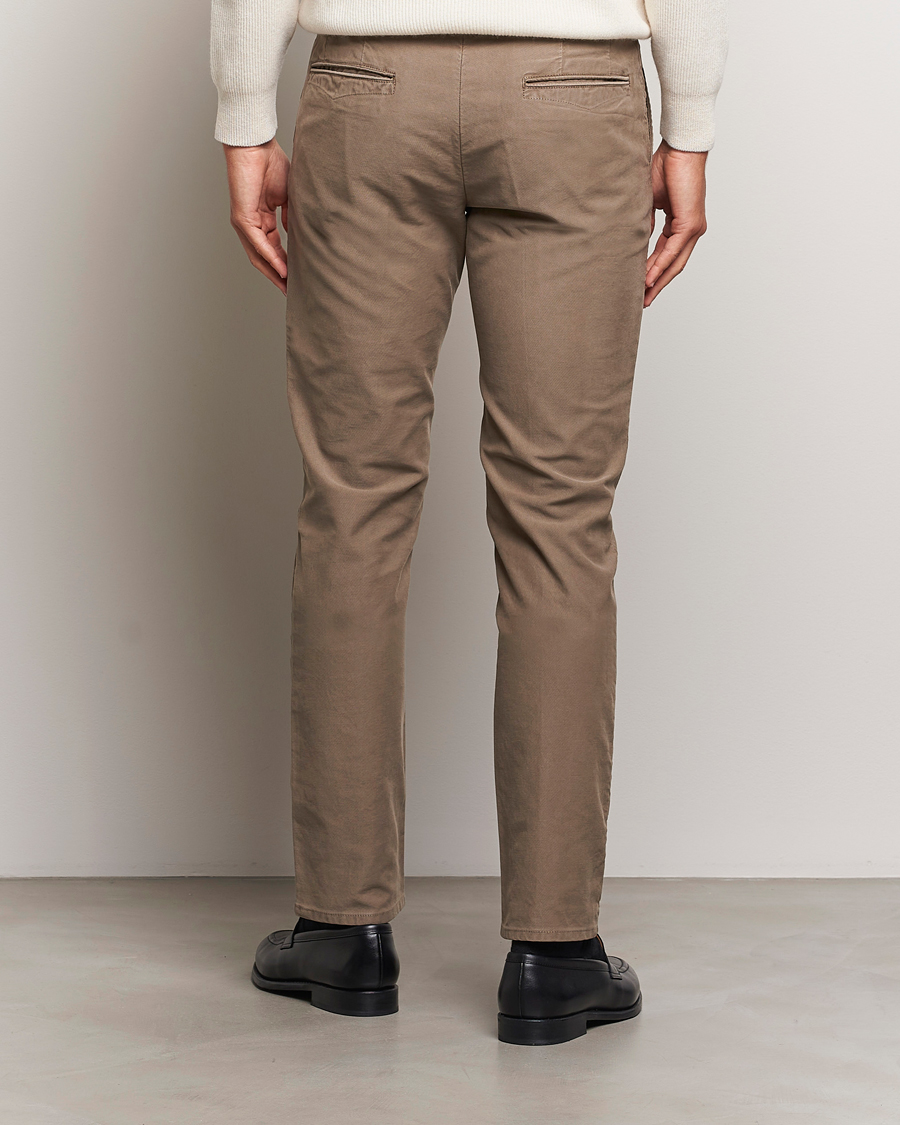 Mies | Housut | Incotex | Slim Fit Garment Dyed Slacks Brown