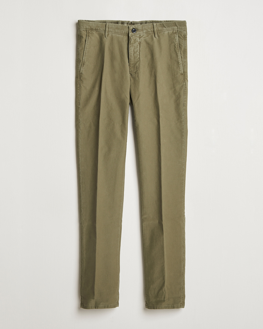 Mies | Housut | Incotex | Slim Fit Garment Dyed Slacks Dark Green