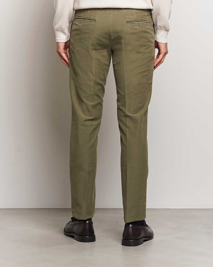 Mies | Housut | Incotex | Slim Fit Garment Dyed Slacks Dark Green