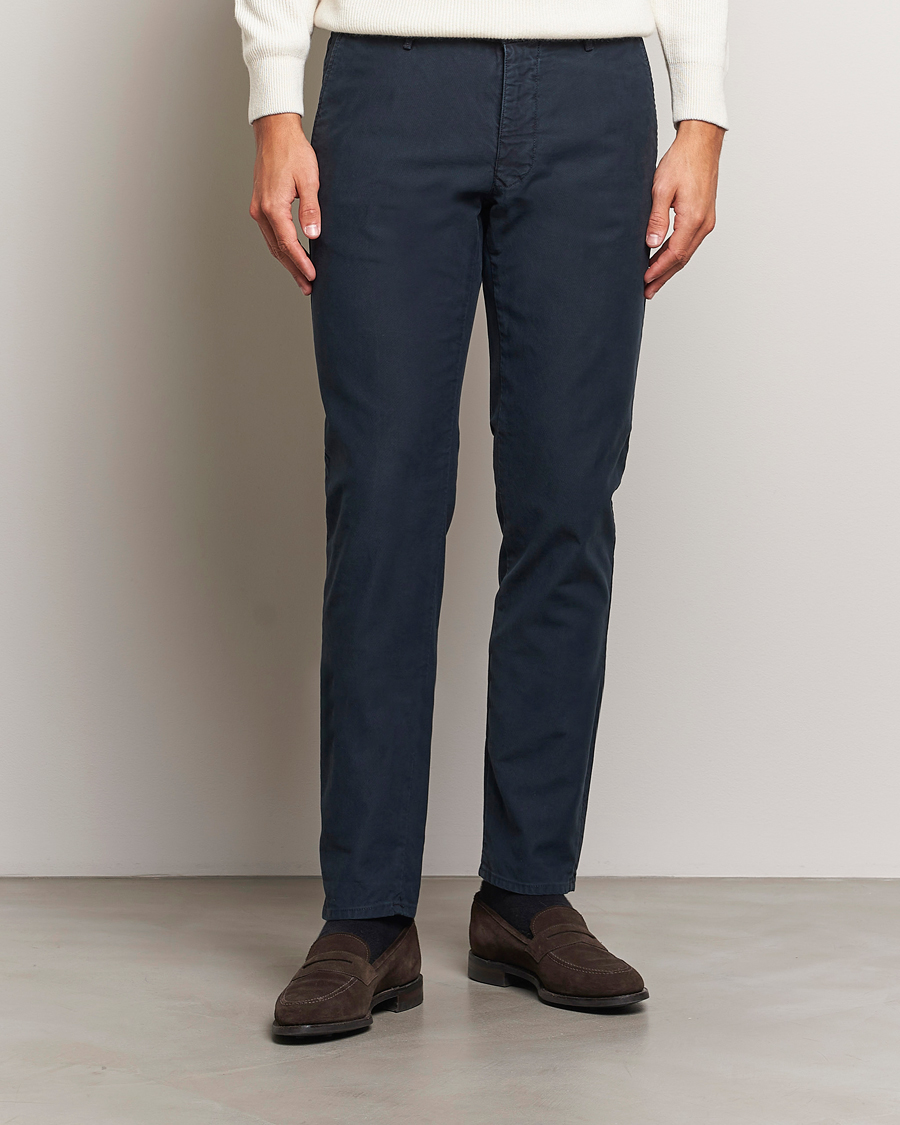 Mies | Housut | Incotex | Slim Fit Garment Dyed Slacks Navy