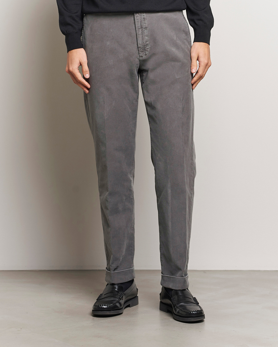 Mies | Housut | Incotex | Regular Fit Moleskin Slacks Dark Grey