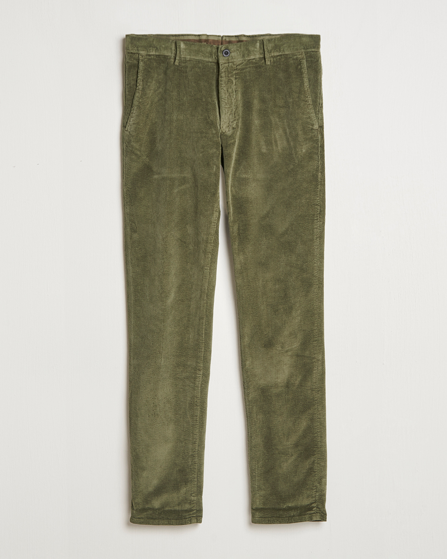 Mies | Housut | Incotex | Slim Fit Leisure Cord Slacks Dark Green