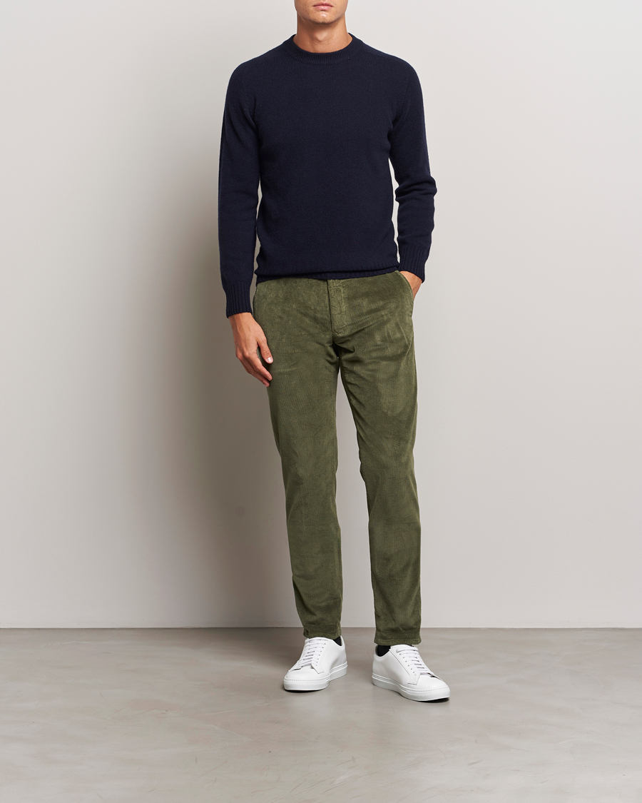 Mies | Housut | Incotex | Slim Fit Leisure Cord Slacks Dark Green