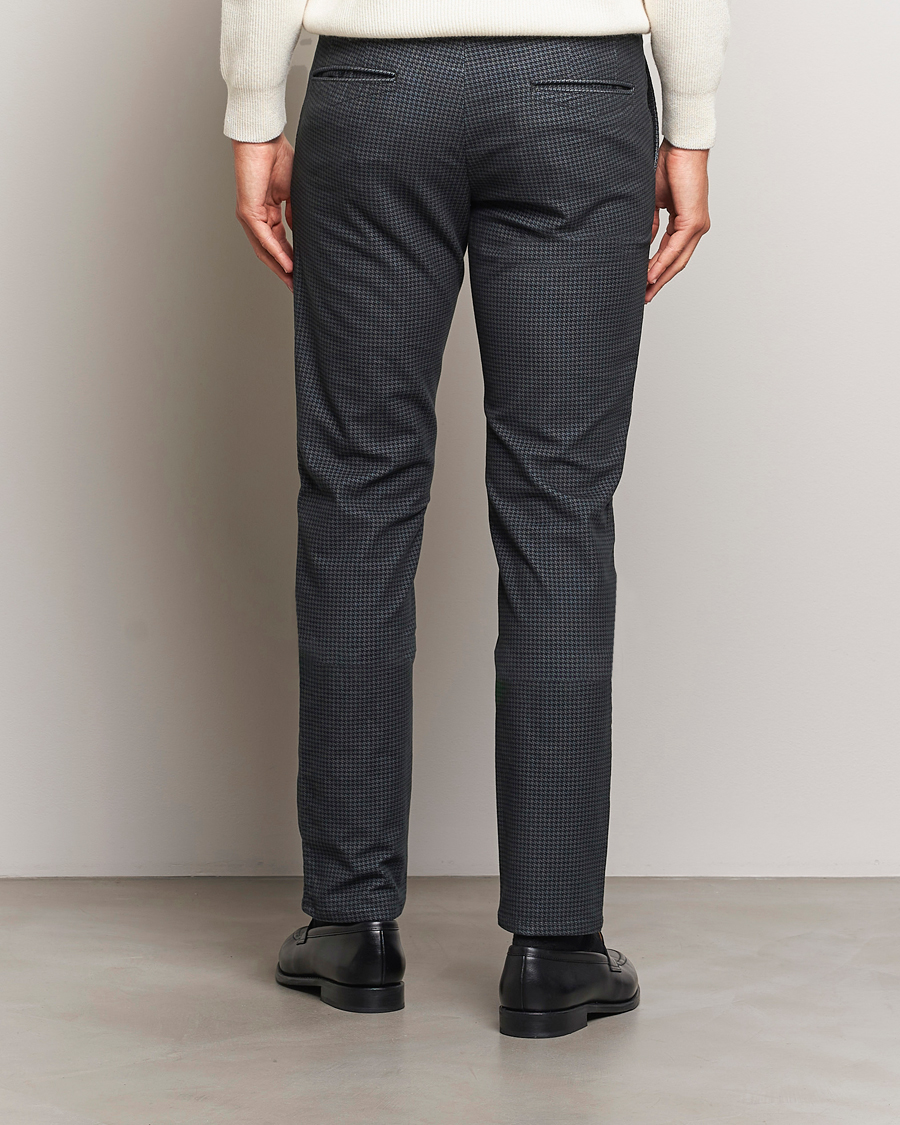 Mies | Housut | Incotex | Slim Fit Houndstooth Cotton Pants Dark Grey