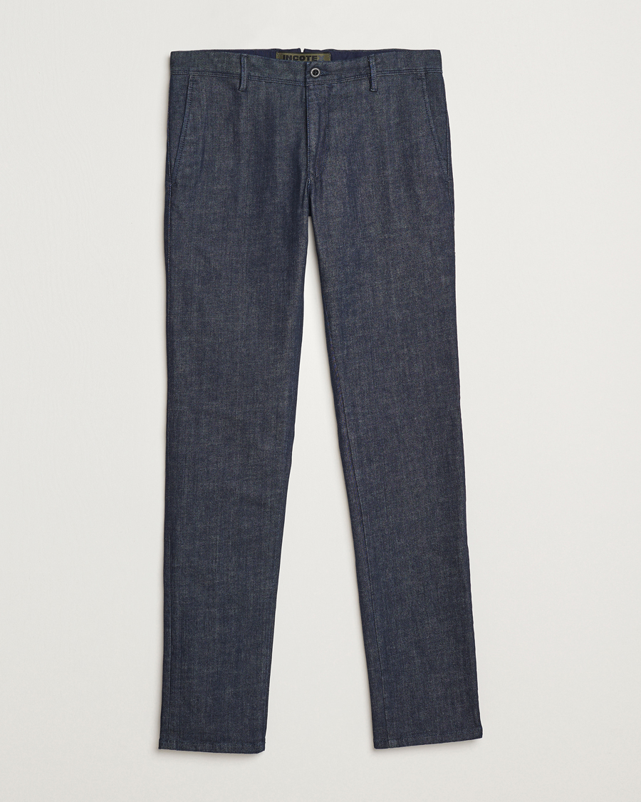 Mies | Housut | Incotex | Slim Fit Denim Slacks Dark Blue