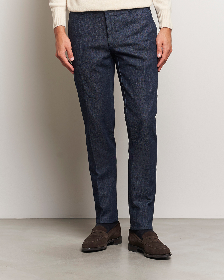 Mies | Housut | Incotex | Slim Fit Denim Slacks Dark Blue