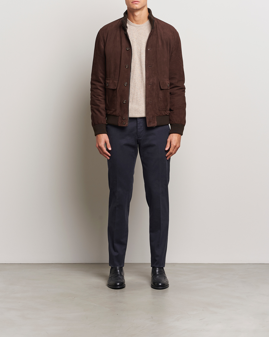 Mies | Housut | Incotex | Slim Fit Cotton Stretch Chinos Navy