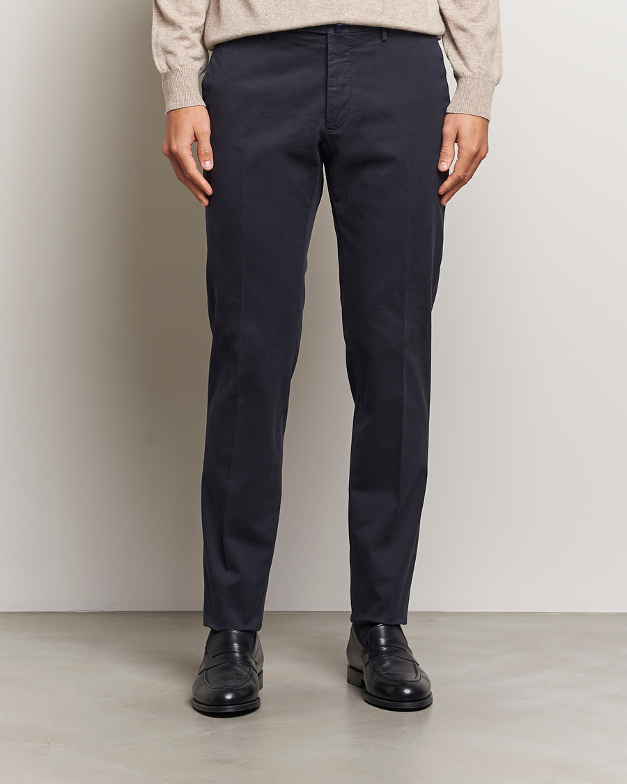 Mies | Housut | Incotex | Slim Fit Cotton Stretch Chinos Navy