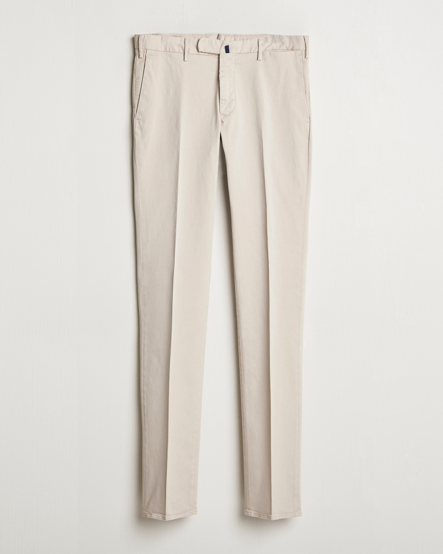 Mies | Housut | Incotex | Slim Fit Cotton Stretch Chinos Light Beige