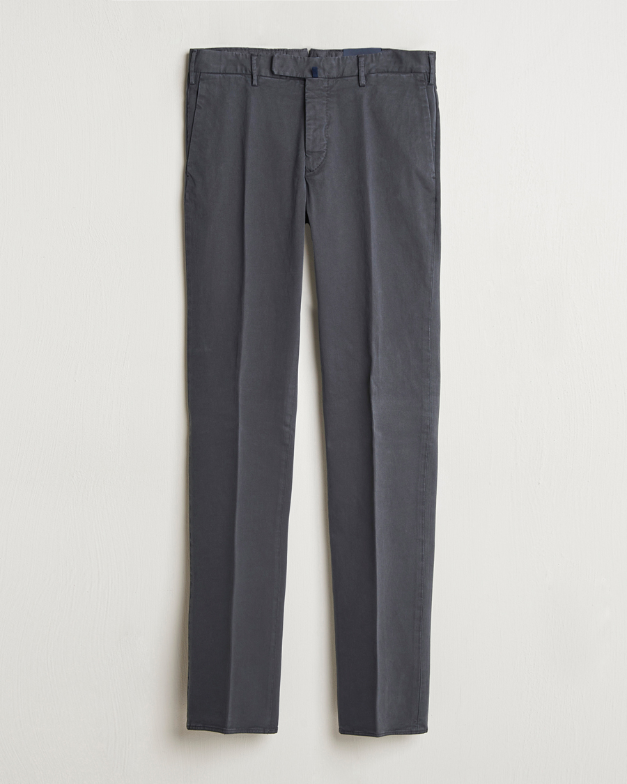 Mies | Housut | Incotex | Slim Fit Cotton Stretch Chinos Dark Grey