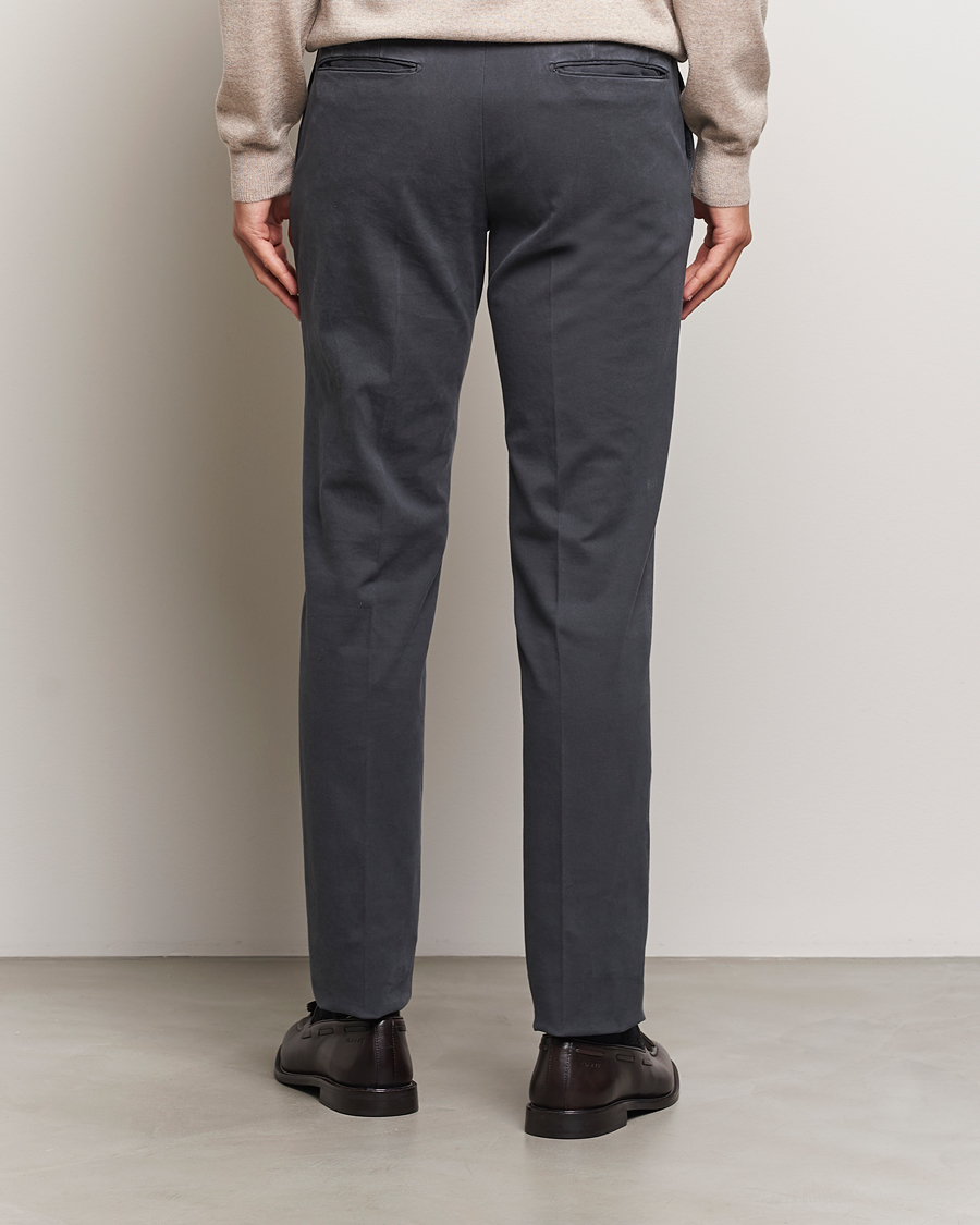 Mies | Housut | Incotex | Slim Fit Cotton Stretch Chinos Dark Grey