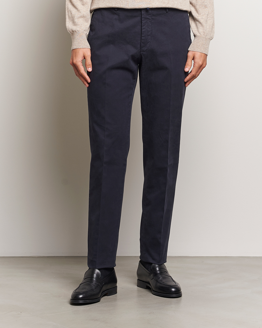 Mies | Housut | Incotex | Regular Fit Cotton Stretch Chinos Navy