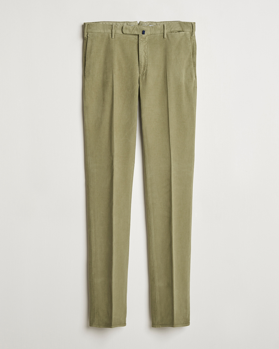 Mies | Housut | Incotex | Slim Fit Luxury Moleskine Trousers Sage