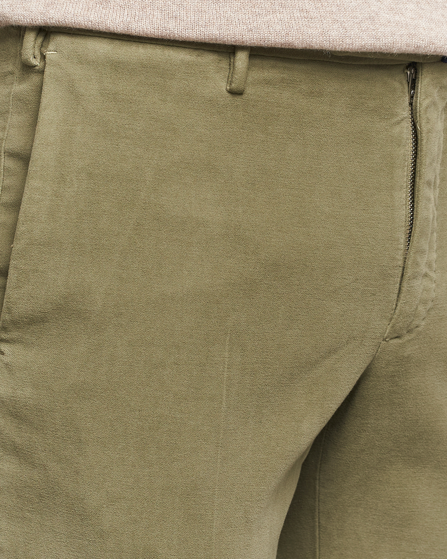 Mies | Housut | Incotex | Slim Fit Luxury Moleskine Trousers Sage