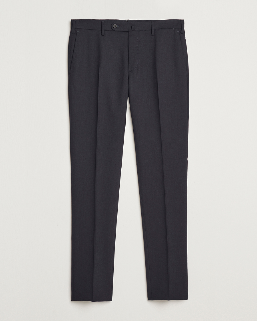 Mies | Housut | Incotex | Silm Fit Washable Flannel Trousers Navy