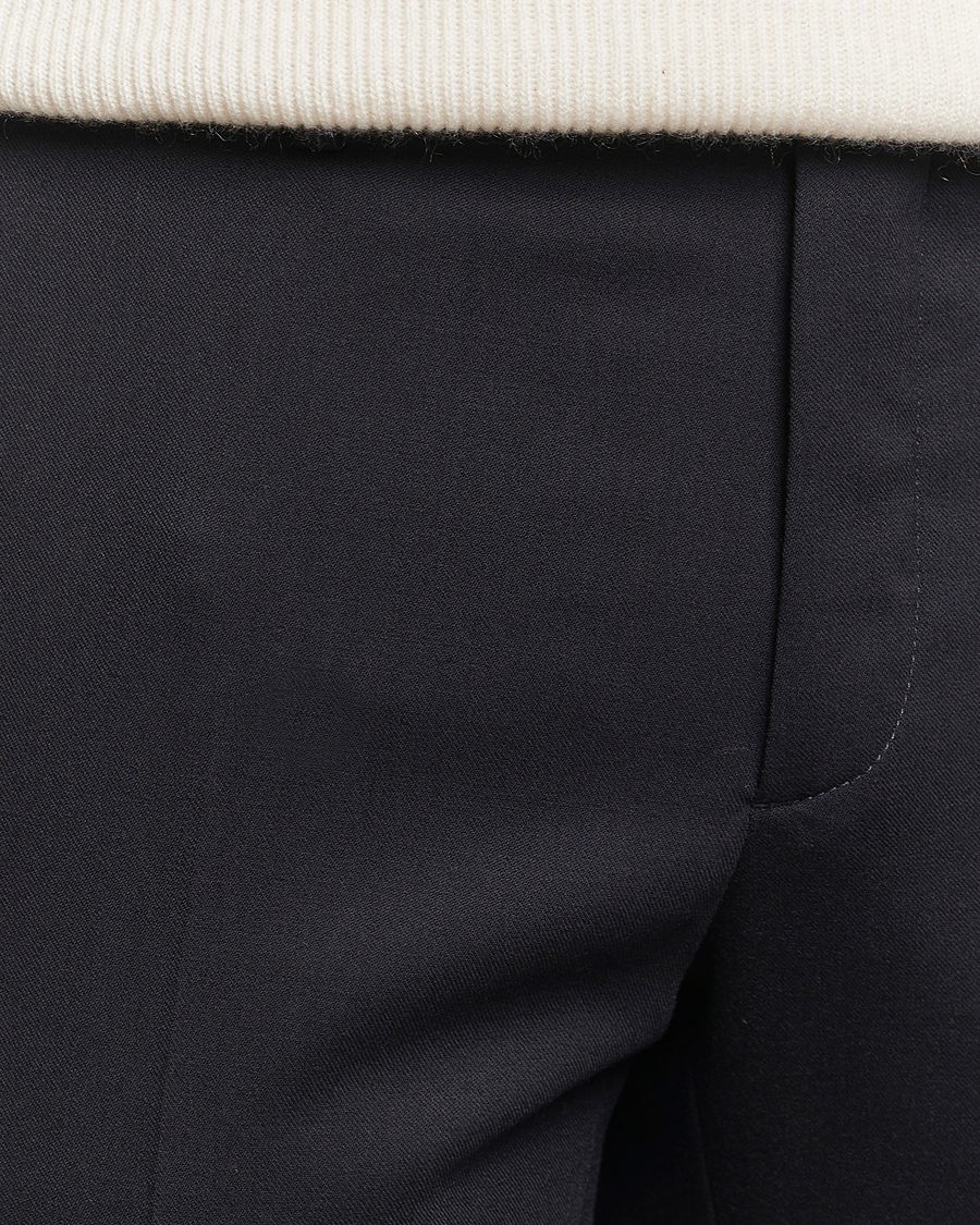 Mies | Housut | Incotex | Silm Fit Washable Flannel Trousers Navy
