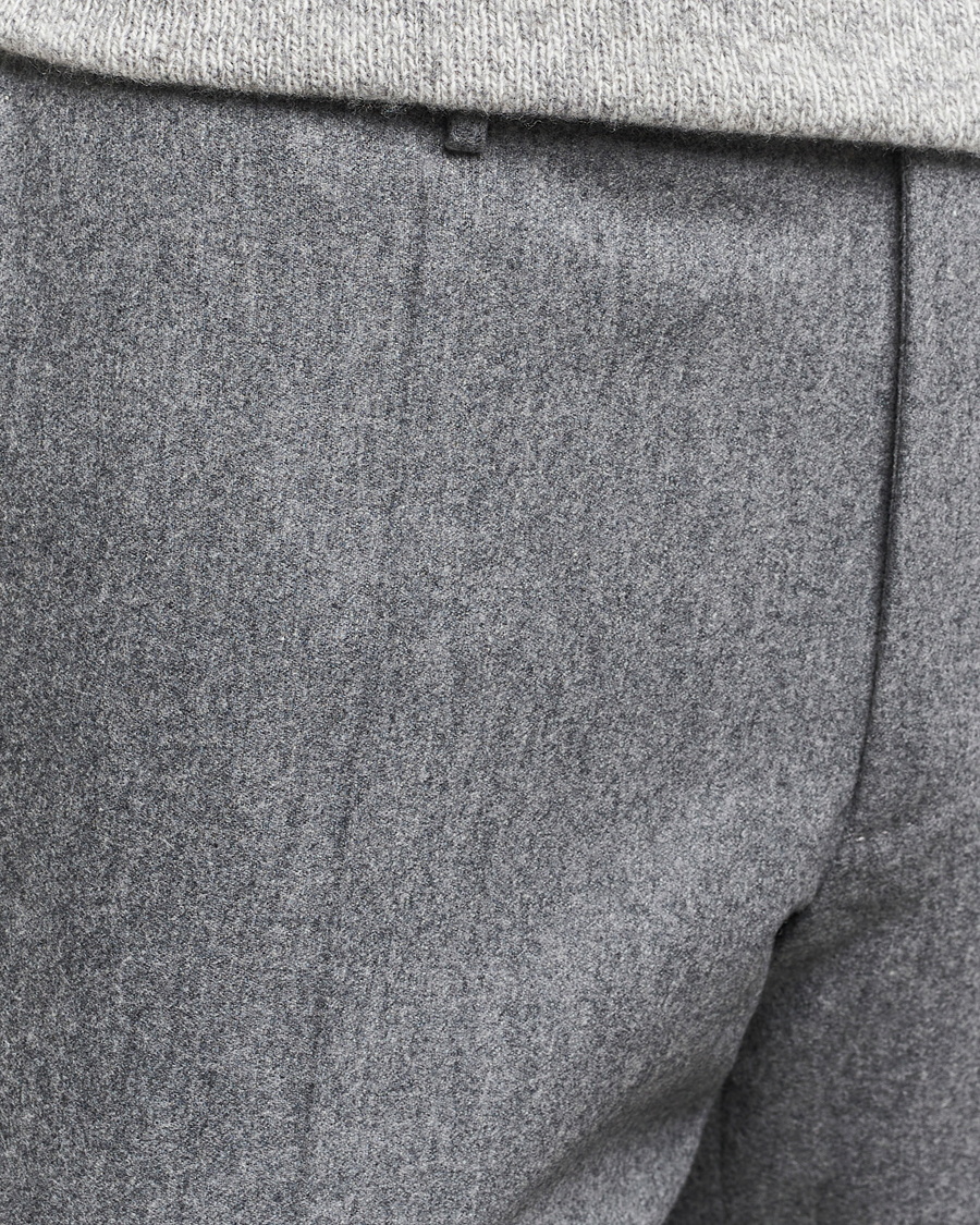 Mies | Housut | Incotex | Slim Fit Carded Flannel Trousers Grey Melange