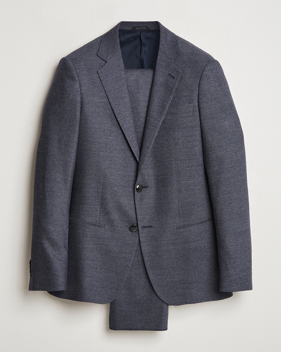 Mies | Puvut | Giorgio Armani | Soho Wool/Cashmere Flannel Suit Navy Melange
