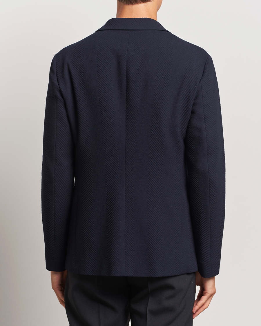 Mies | Pikkutakit | Giorgio Armani | Chevron Wool Stretch Blazer Navy
